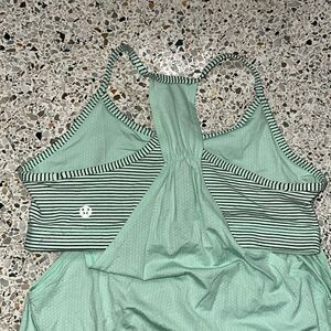 Lululemon No Limits mint green navy built in sports bra tank top 4